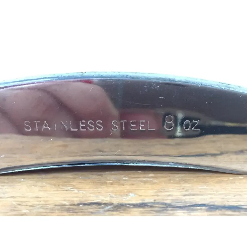 Vintage Brushed Stainless Steel Metal 8oz Hip Screw Top Liquor Alcohol Flask